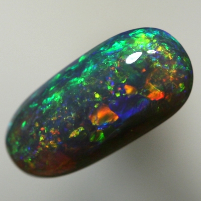 SOLID BLACK OPAL High dome with bright red and orange over breen, blue. SEE VIDEO